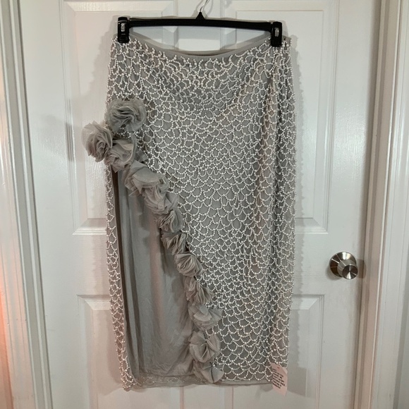 ASOS Luxe Pearl Embellished Skirt Size… - Picture 1 of 10